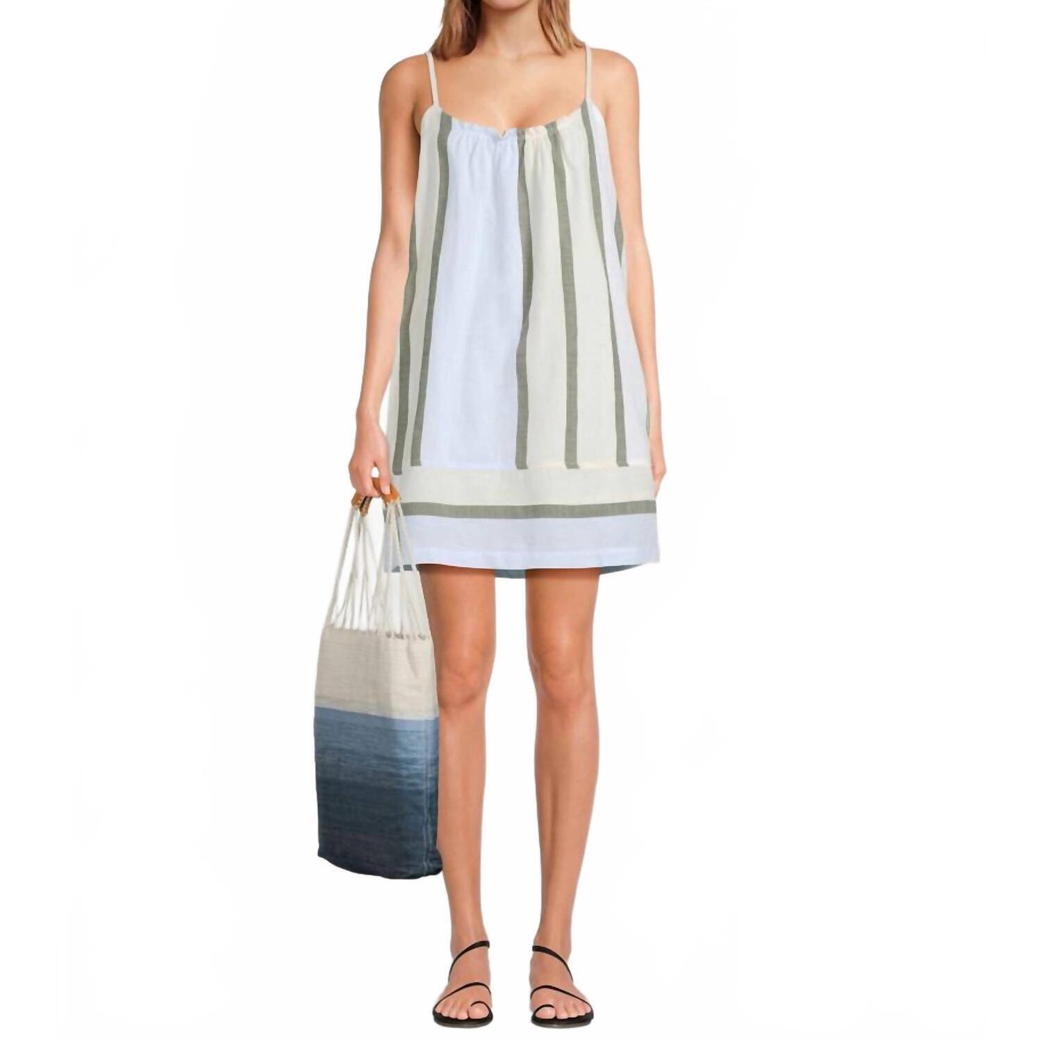 New Lemlem Zina Cotton Swing Dress In Entoto Sage